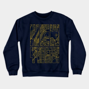 New York, USA City Map Typography - Gold Art Deco Crewneck Sweatshirt